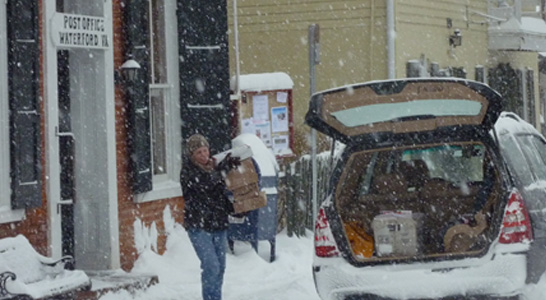 waterford post office mail delivery in snow