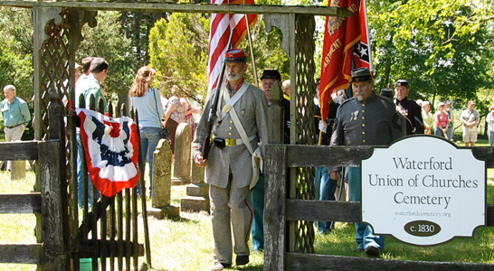 cemetery gate in the village of Waterford Virginia