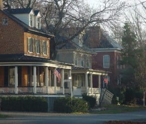 Houses on Second Street in Waterford Virginia