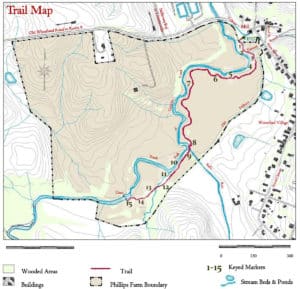 Phillips Farm Trail Map for hiking in Waterford Virginia