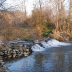 Catoctin creek dam at the end of the Phillips Farm Hiking Trail in Waterford VA